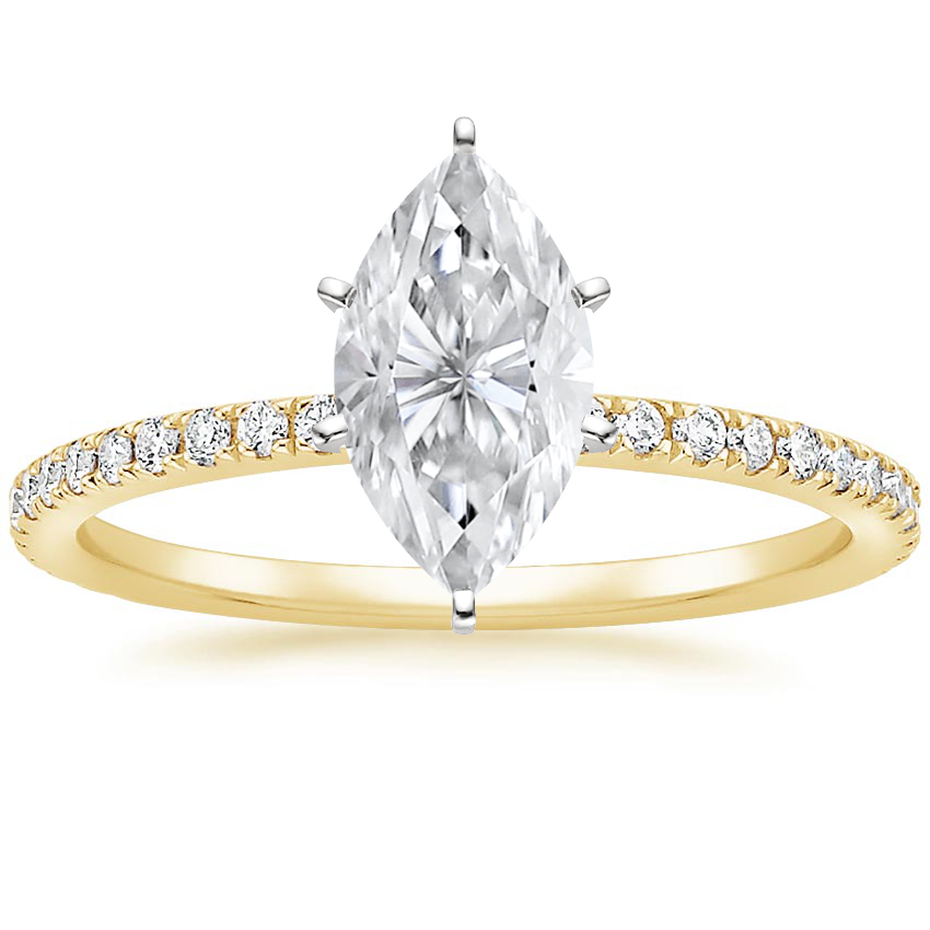 18K Yellow Gold Ballad Three-Quarter Coverage Diamond Ring (1/4 ct. tw.), large top view