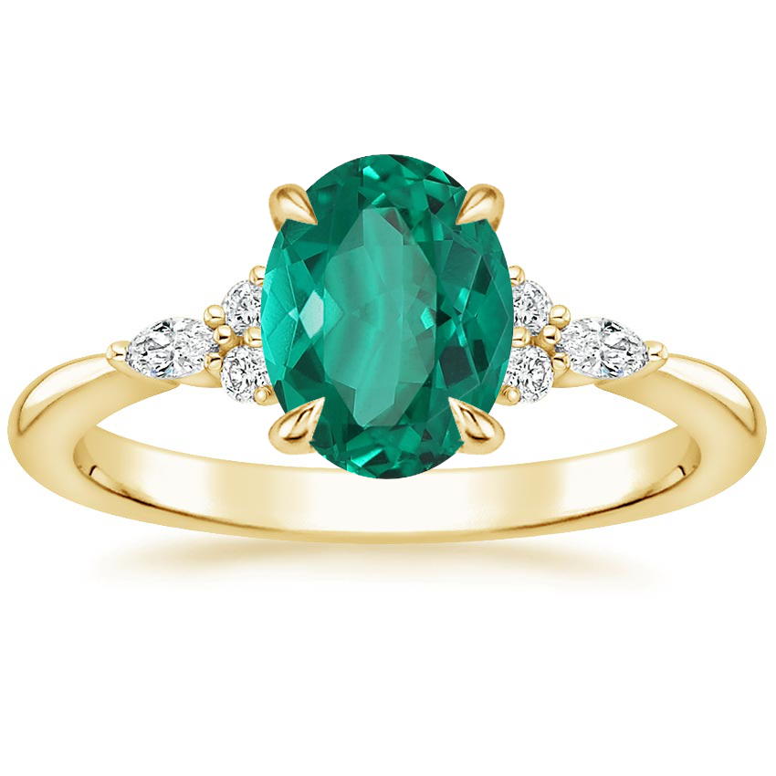 18K Yellow Gold Nadia Diamond Ring, large top view