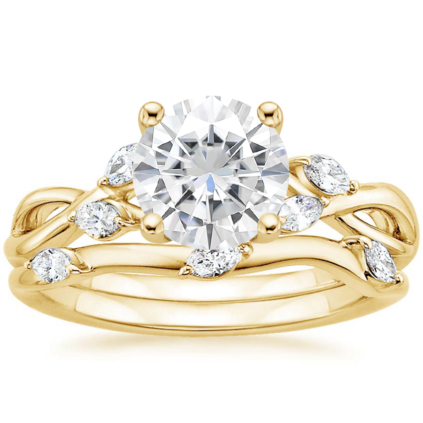 18KY Moissanite Willow Bridal Set (1/4 ct. tw.), top view