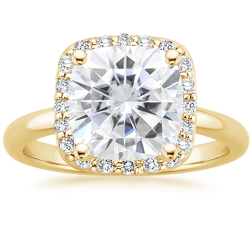 18K Yellow Gold Fancy Halo Diamond Ring (1/6 ct. tw.), large top view