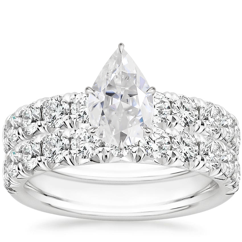 18KW Moissanite Ellora Diamond Bridal Set, top view