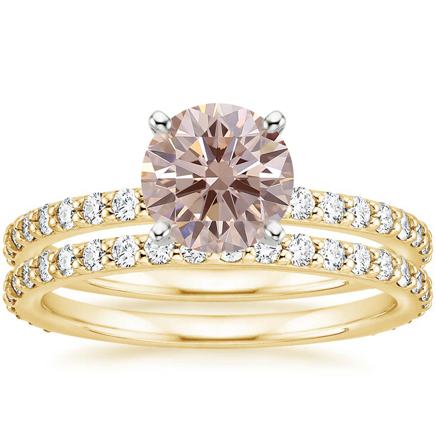 18K Yellow Gold Luxe Petite Shared Prong Diamond Bridal Set (3/4 ct. tw.)