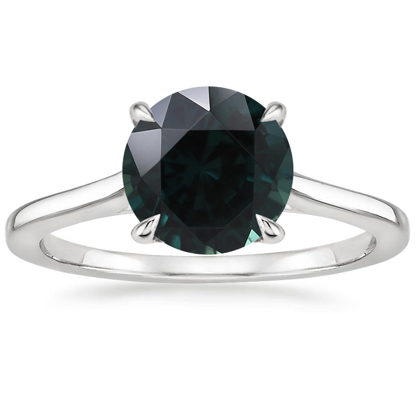 18K White Gold 1.4mm Provence Solitaire Ring, large top view