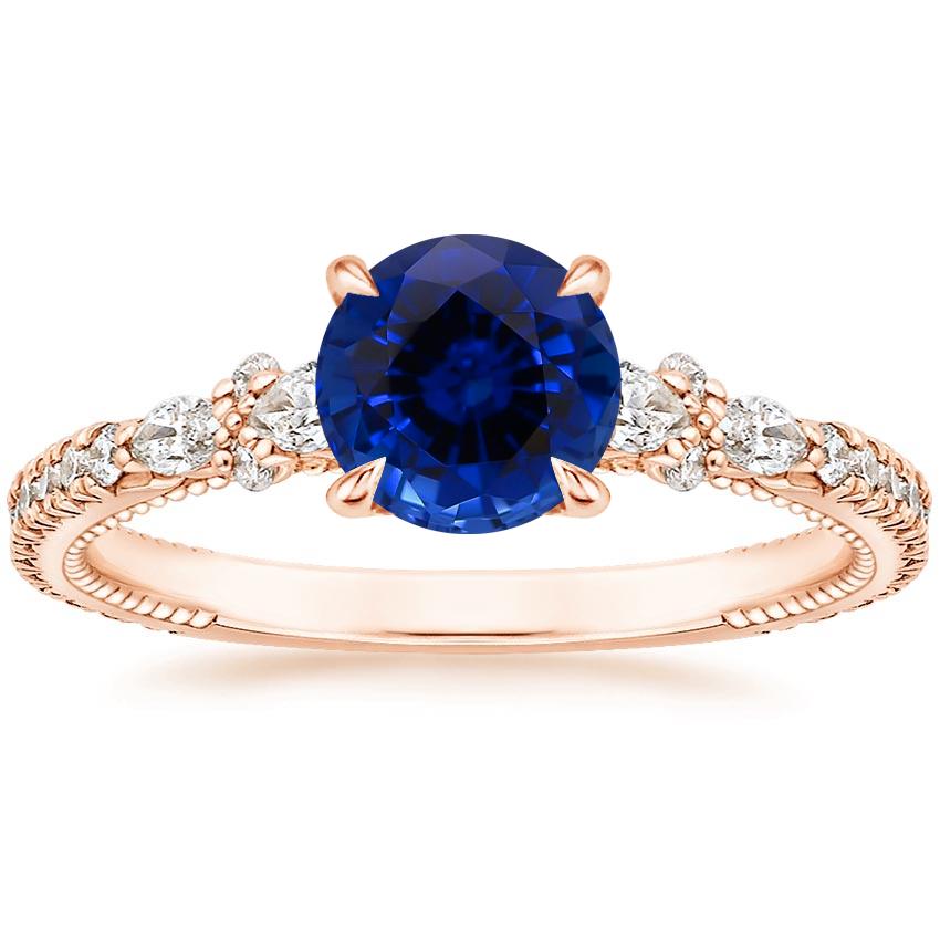 Rose Gold Sapphire Primrose Diamond Ring