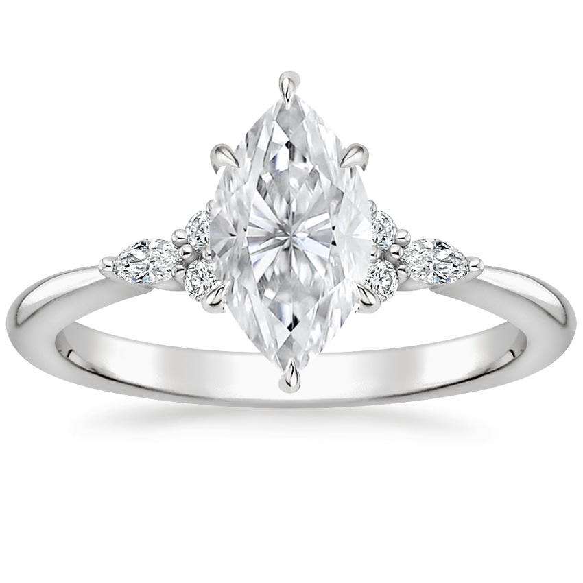 18K White Gold Nadia Diamond Ring, large top view