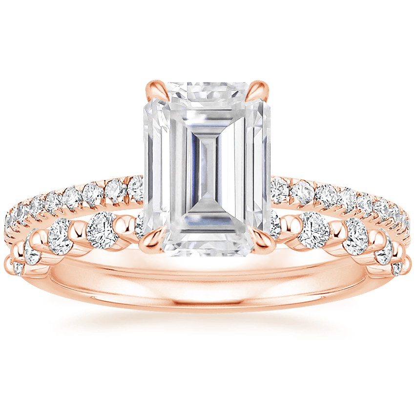14K Rose Gold Luxe Viviana Diamond Ring (1/3 ct. tw.) with Marseille Diamond Ring (1/3 ct. tw.)