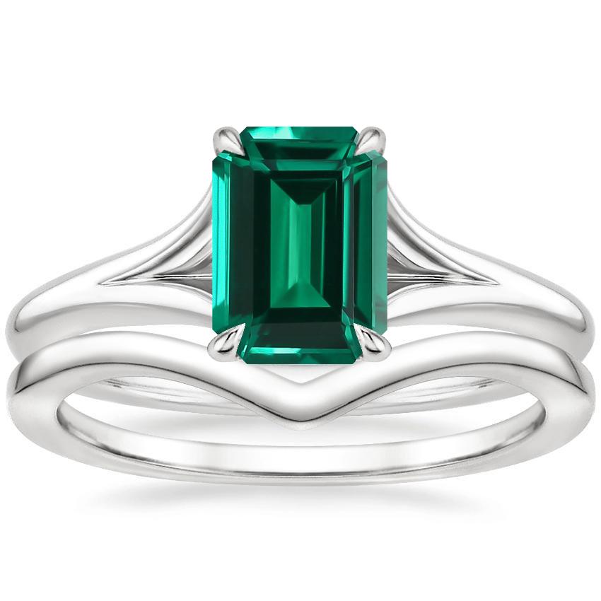 18K White Gold Reverie Ring with Chevron Ring