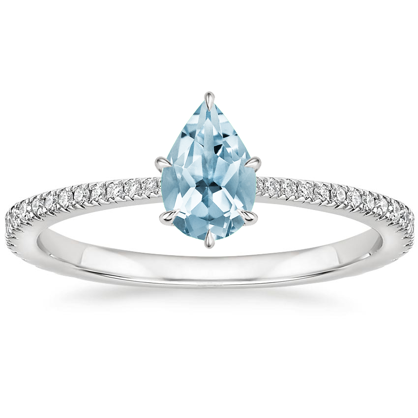 Aquamarine Luxe Everly Diamond Ring (1/3 ct. tw.) in 18K White Gold