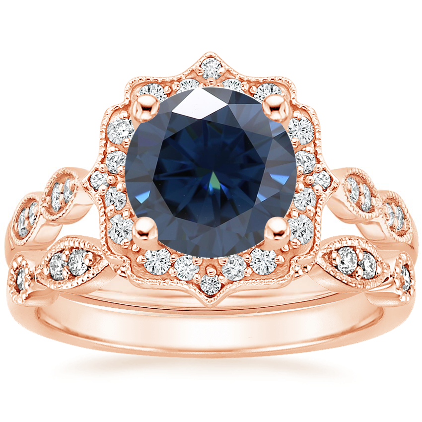 Rose gold cadenza halo diamond ring sale