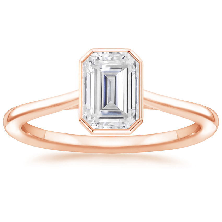 14K Rose Gold Petite Luna 1.5mm Bezel Ring, large top view