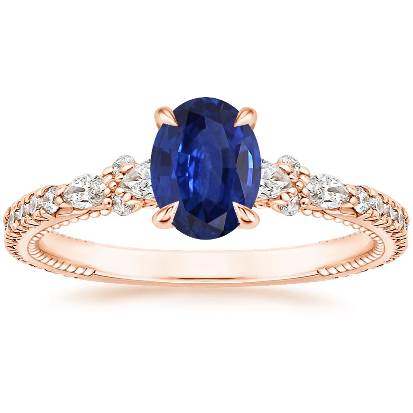 Sapphire Primrose Diamond Ring in 14K Rose Gold