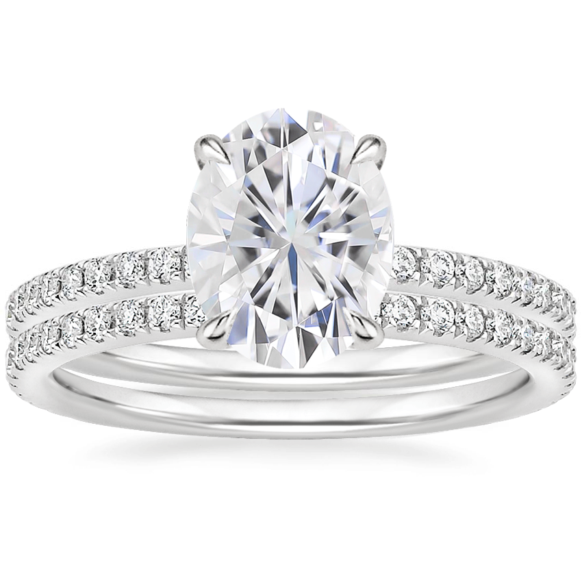 PT Moissanite Luxe Ballad Perfect Fit Diamond Bridal Set, top view
