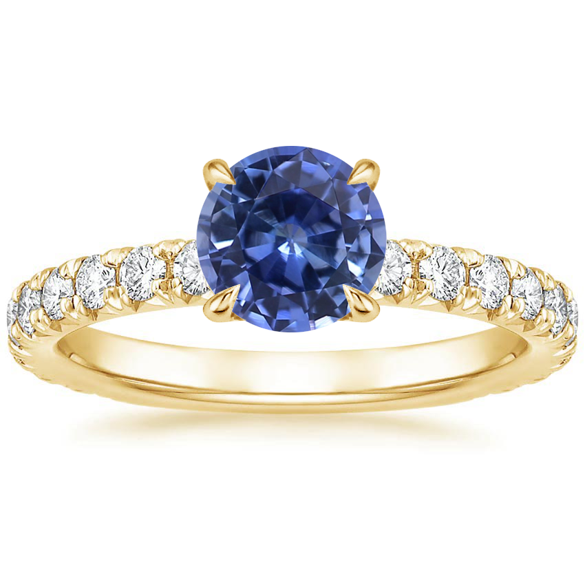 18K Yellow Gold Olympia Three-Quarter Coverage Diamond Ring, large top view