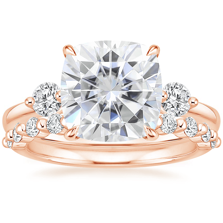 14K Rose Gold Perfect Fit Three Stone Diamond Ring with Marseille Diamond Ring (1/3 ct. tw.)