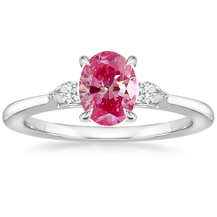 Platinum Aria Perfect Fit Three Stone Diamond Ring, large top view