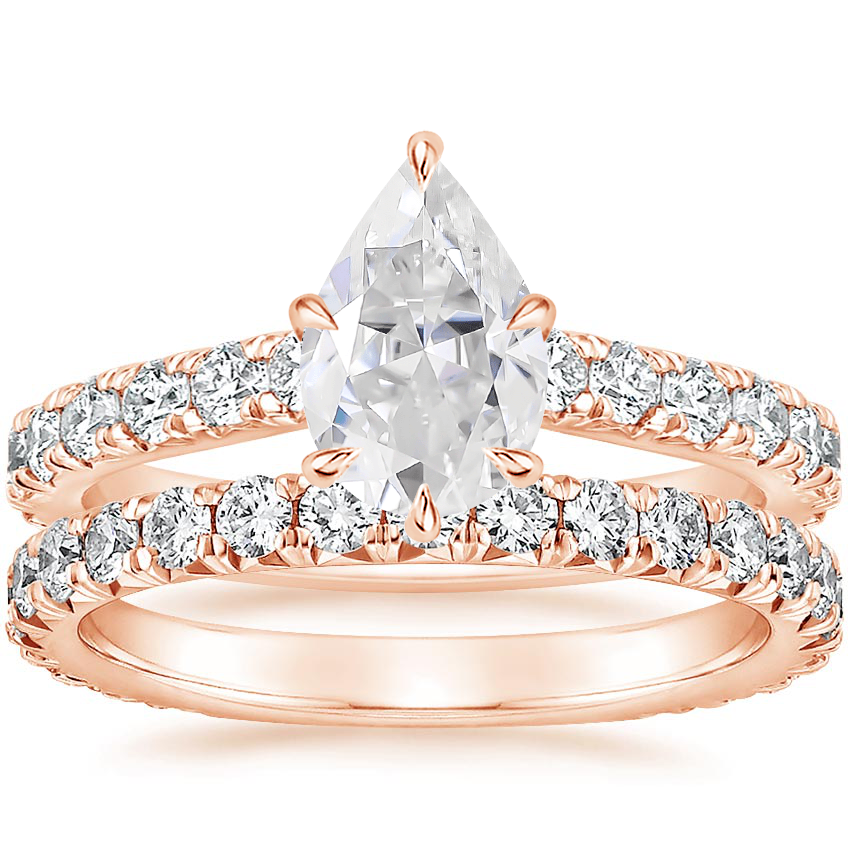 14KR Moissanite Luxe Sienna Diamond Bridal Set (1 1/8 ct. tw.), top view