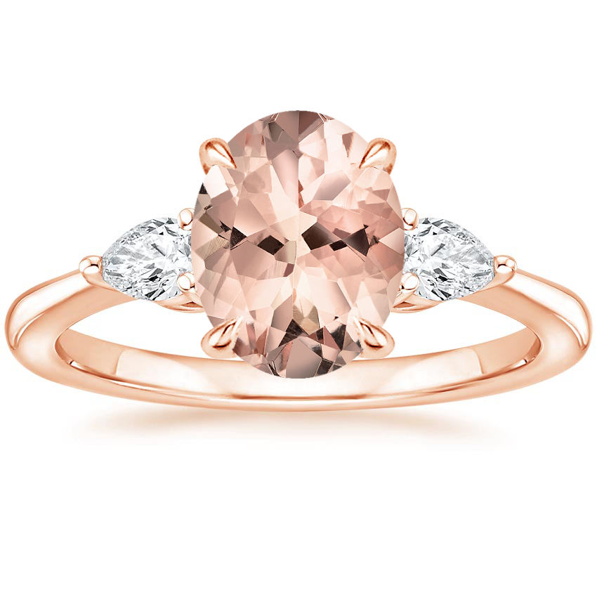 14K Rose Gold Petite Opera Three Stone Diamond Ring (1/4 ct. tw.), large top view