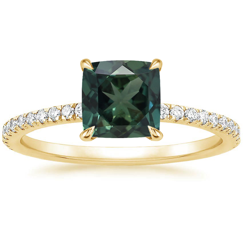 18K Yellow Gold Viviana Three-Quarter Coverage Diamond Ring, large top view