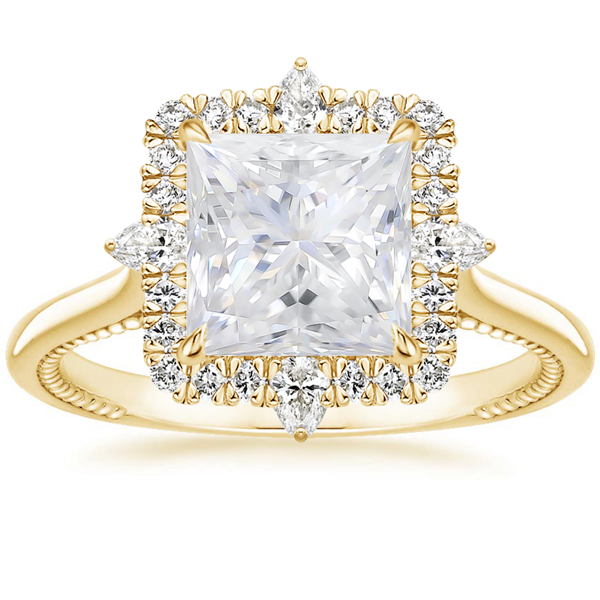Yellow Gold Moissanite Dahlia Diamond Ring (1/3 ct. tw.)