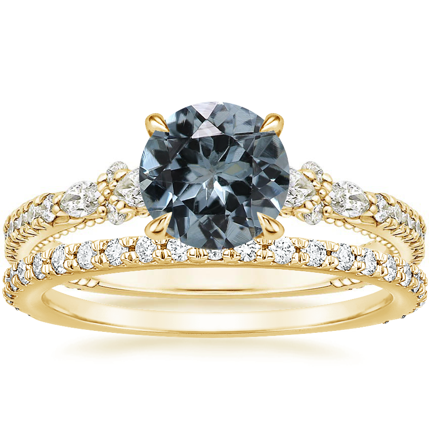 18K Yellow Gold Primrose Diamond Ring with Luxe Sonora Diamond Ring (1/4 ct. tw.)