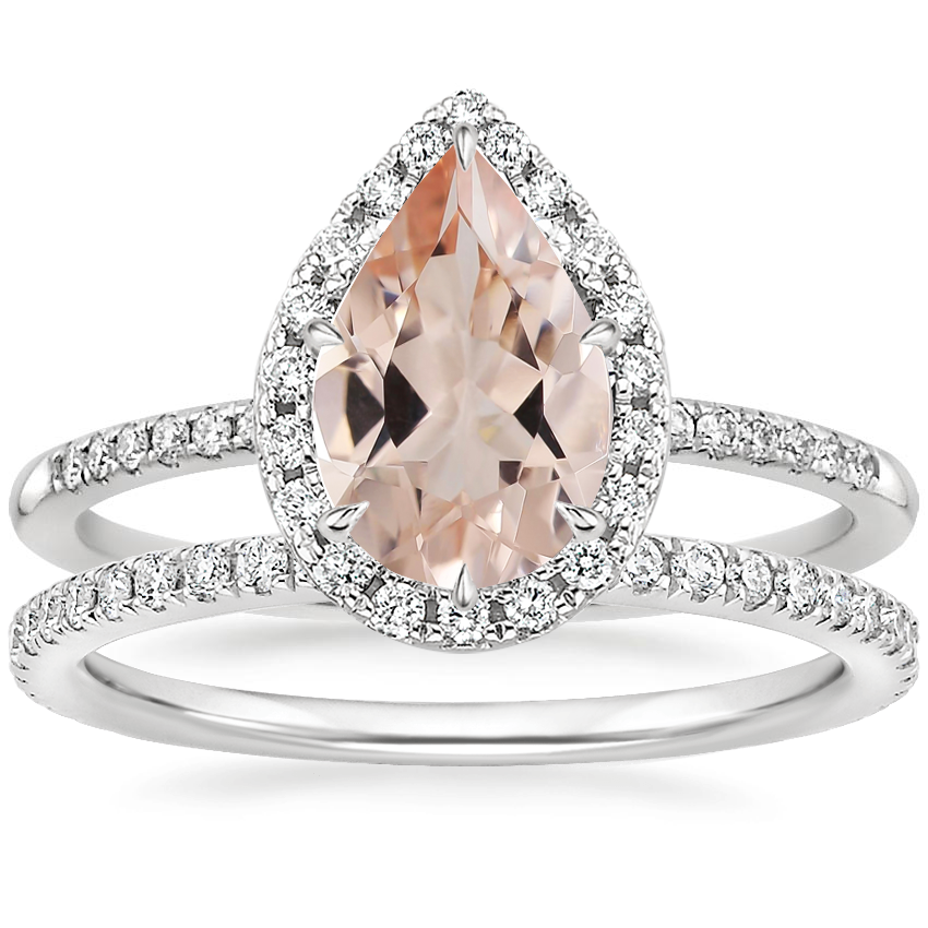 18K White Gold Cambria Diamond Ring with Luxe Ballad Diamond Ring