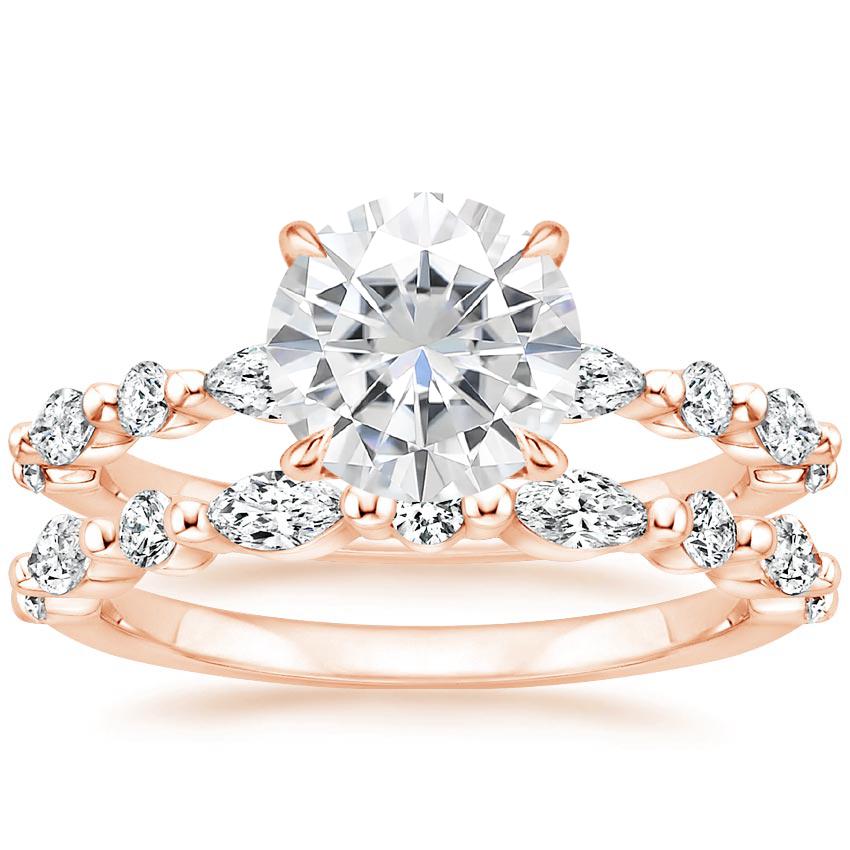 14KR Moissanite Versailles Diamond Bridal Set (3/4 ct. tw.), top view