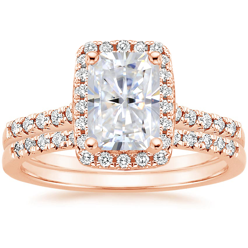 14K Rose Gold Odessa Diamond Ring (1/5 ct. tw.) with Sonora Diamond Ring (1/8 ct. tw.)
