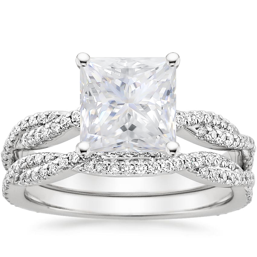 18KW Moissanite Petite Luxe Twisted Vine Bridal Set (1/2 ct. tw.), top view