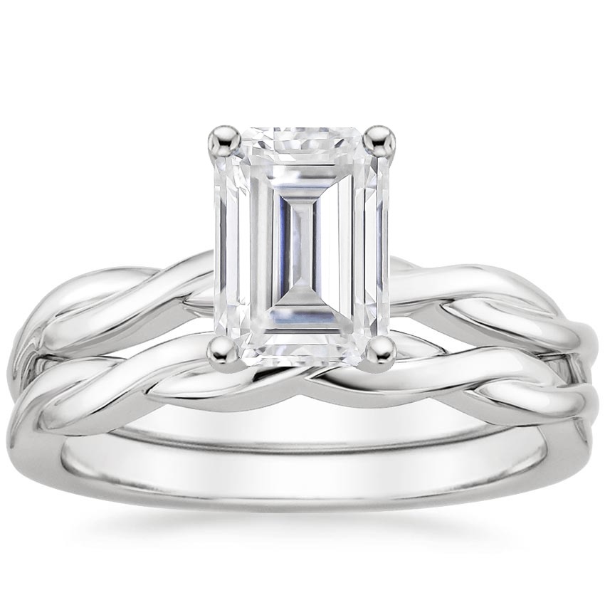 18KW Moissanite Twisted Vine Bridal Set, top view