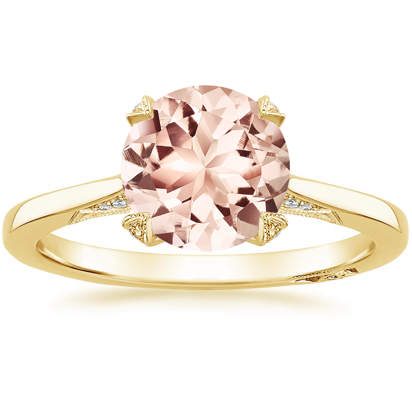 Morganite Simply Tacori Diamond Ring (1/8 ct. tw.) in 18K Yellow Gold