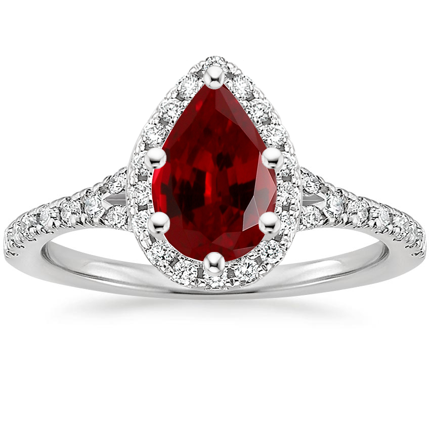 18K White Gold Joy Half Coverage Diamond Ring, large top view