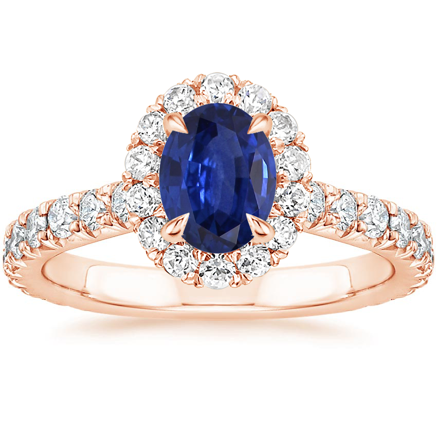 Sapphire Estelle Diamond Ring (3/4 ct. tw.) in 14K Rose Gold