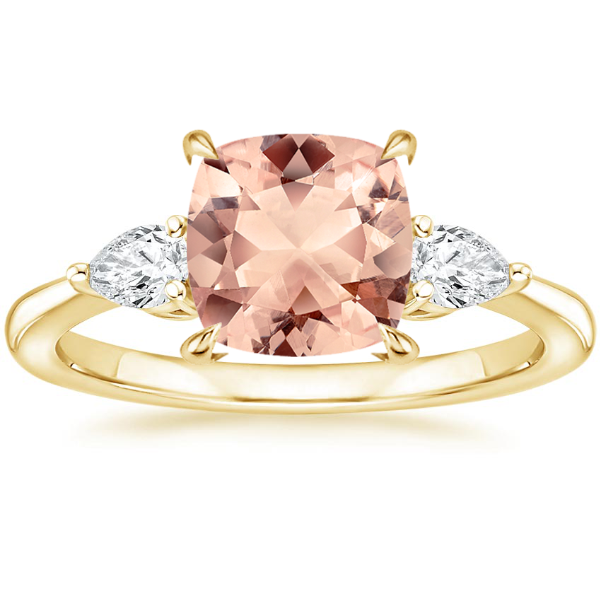 14K Yellow Gold Petite Opera Three Stone Diamond Ring (1/4 ct. tw.), large top view