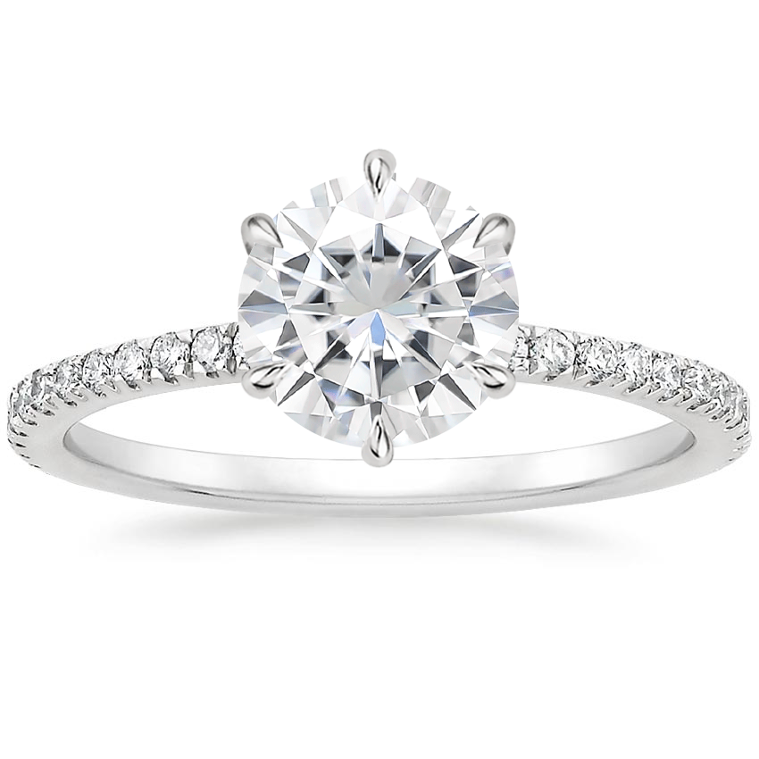 Moissanite Six Prong Luxe Viviana Diamond Ring (1/3 ct. tw.) in Platinum
