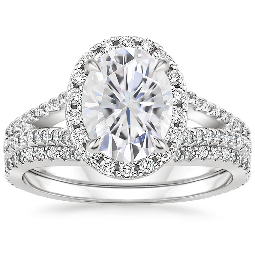 18KW Moissanite Fortuna Diamond Bridal Set (2/3 ct. tw.), top view