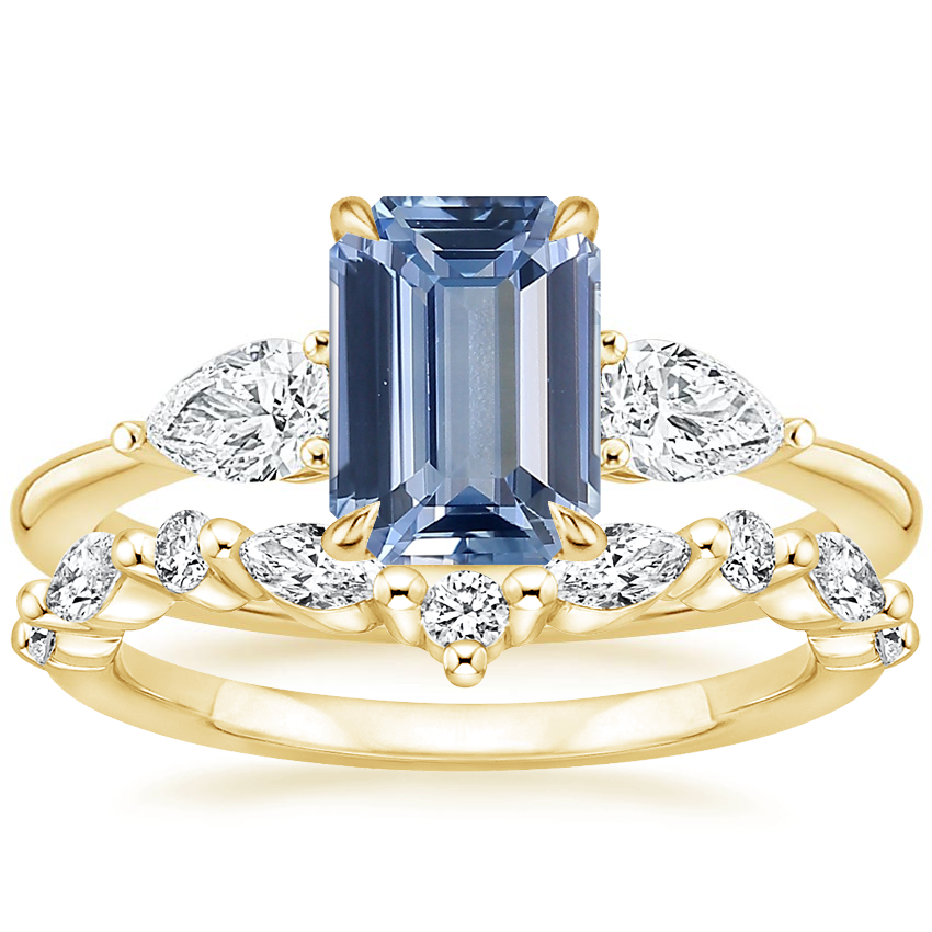 14K Yellow Gold Adorned Opera Diamond Ring (1/2 ct. tw.) with Curved Versailles Diamond Ring
