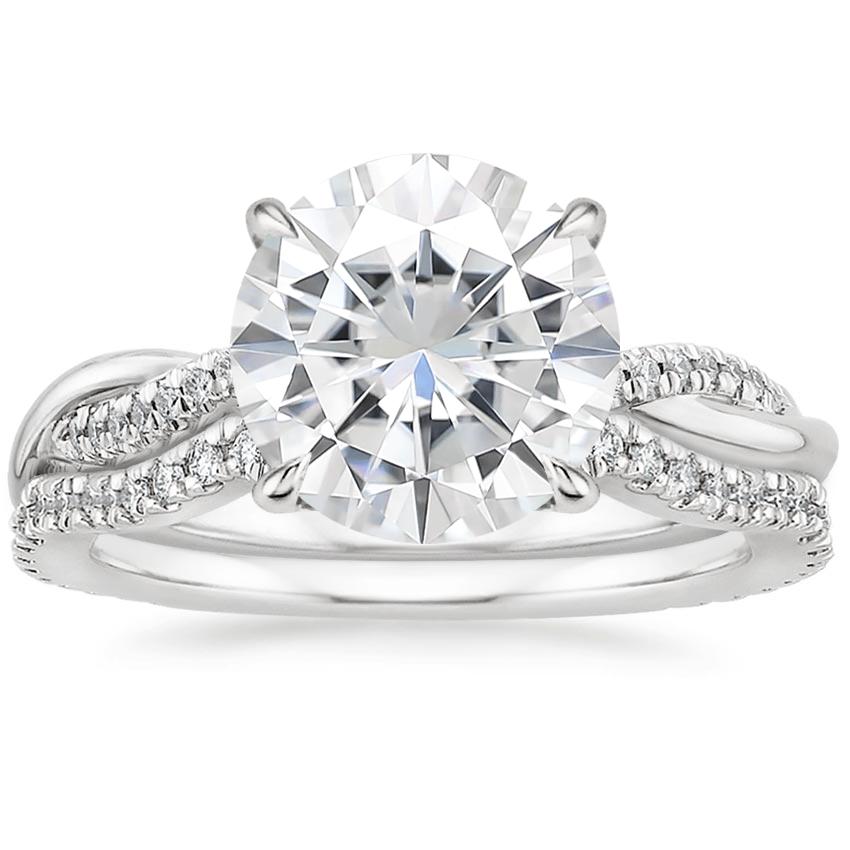 PT Moissanite Petite Twisted Vine Contoured Diamond Bridal Set (1/3 ct. tw.), top view