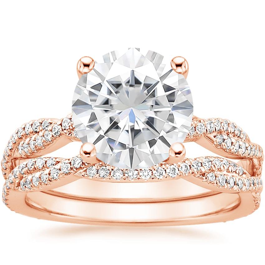 14KR Moissanite Petite Luxe Twisted Vine Bridal Set (1/2 ct. tw.), top view