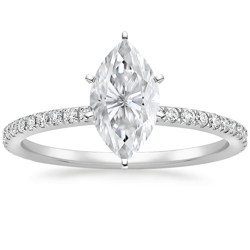 18K White Gold Ballad Three-Quarter Coverage Diamond Ring (1/4 ct. tw.), large top view