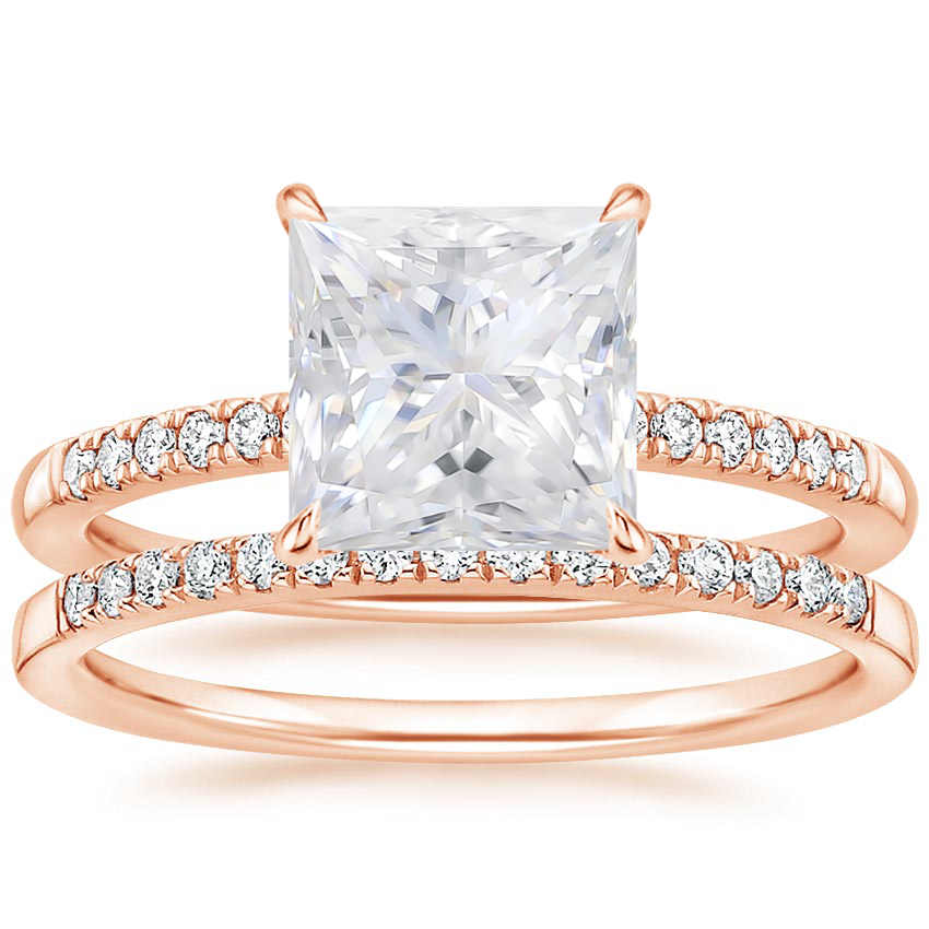 14KR Moissanite Petite Viviana Diamond Bridal Set (1/4 ct. tw.), top view