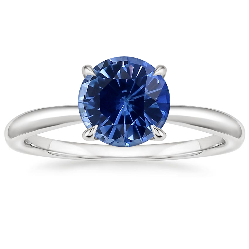 18K White Gold Freesia 2mm Solitaire Ring, large top view