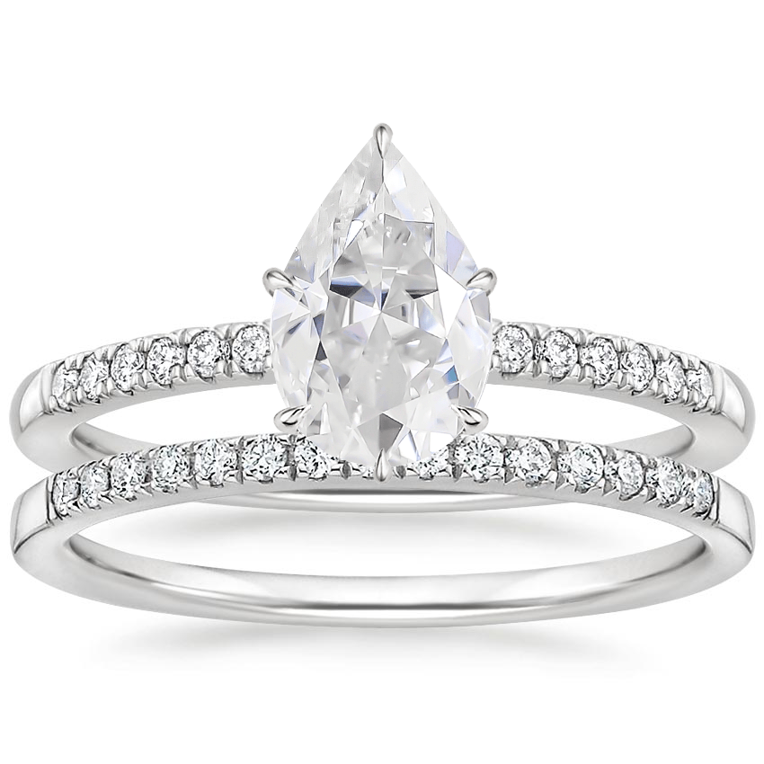 18KW Moissanite Petite Viviana Diamond Bridal Set (1/4 ct. tw.), top view