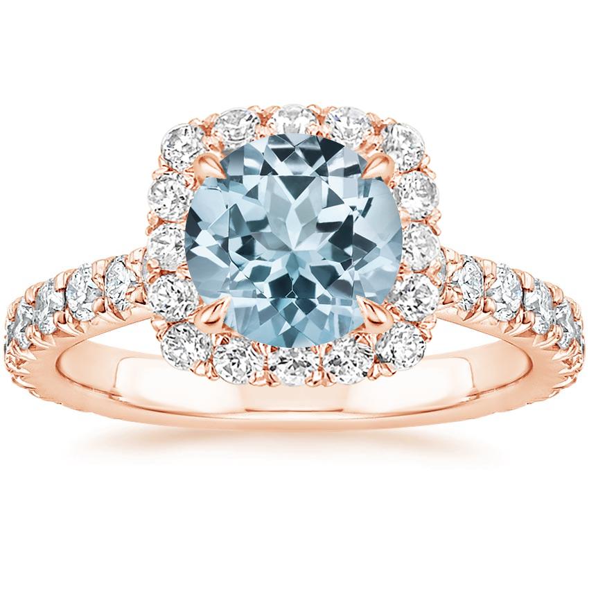 Aquamarine Estelle Diamond Ring (3/4 ct. tw.) in 14K Rose Gold