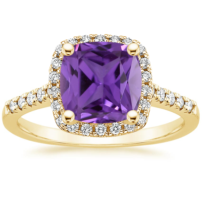 18K Yellow Gold Odessa Halo Diamond Ring (1/5 ct. tw.), large top view