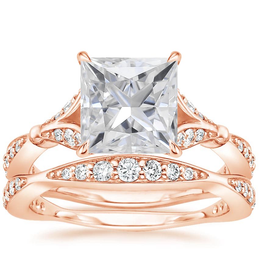 14KR Moissanite Zinnia Diamond Bridal Set (1/2 ct. tw.), top view