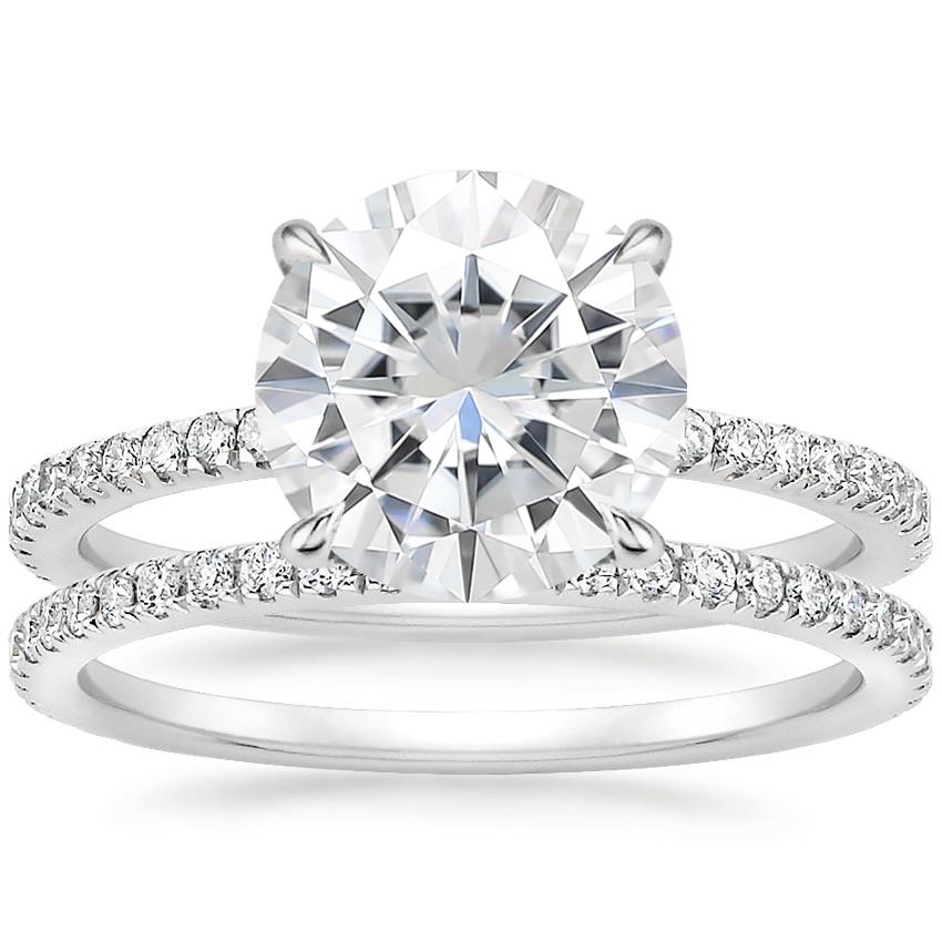 18KW Moissanite Luxe Viviana Diamond Bridal Set (1/2 ct. tw.), top view