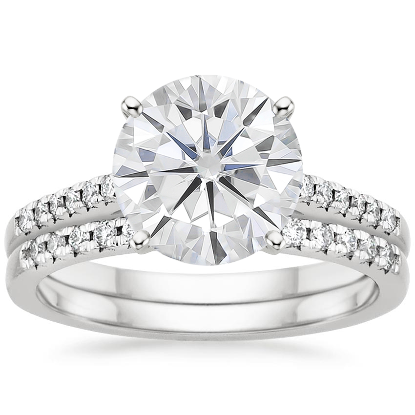 18KW Moissanite Sonora Diamond Bridal Set (1/4 ct. tw.), top view
