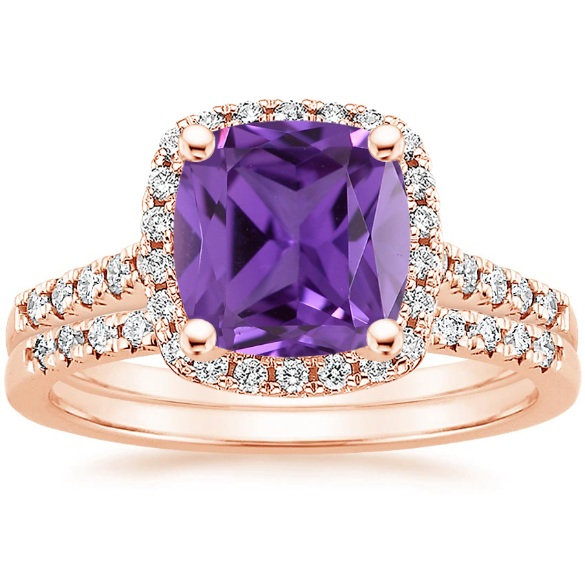 14K Rose Gold Odessa Diamond Ring (1/5 ct. tw.) with Sonora Diamond Ring (1/8 ct. tw.)