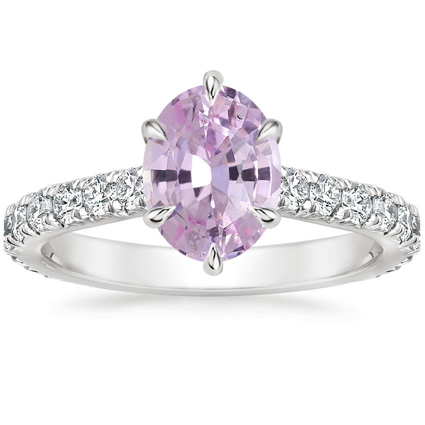 18K White Gold Sienna Three-Quarter Coverage Diamond Ring, large top view