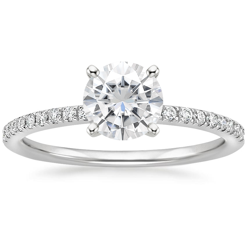 Moissanite Ballad Diamond Ring (1/8 ct. tw.) in 18K White Gold